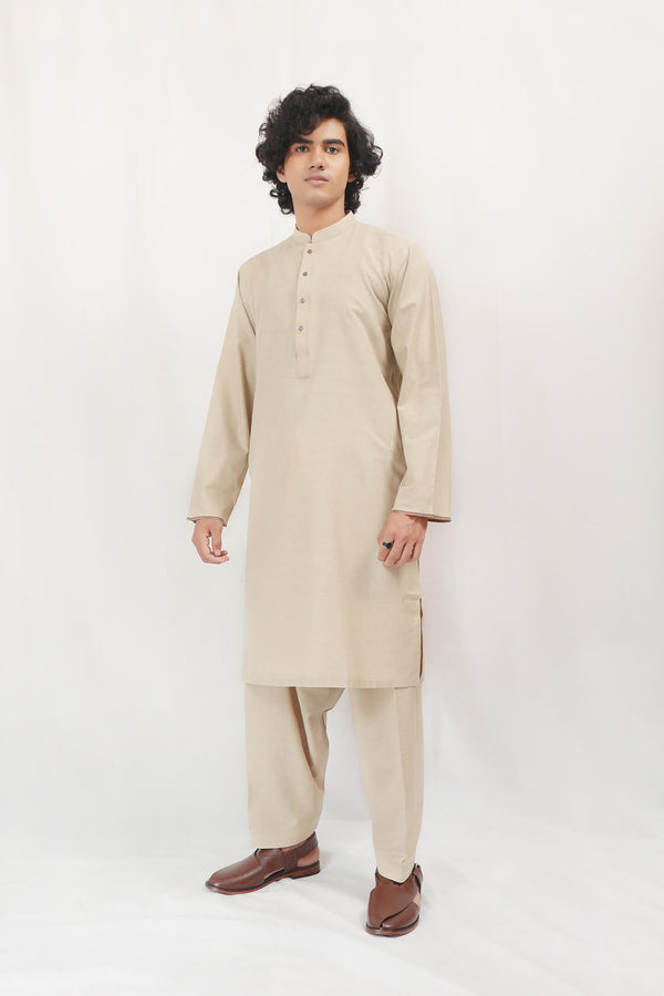 Sand Beige Karandi Kurta Shalwar