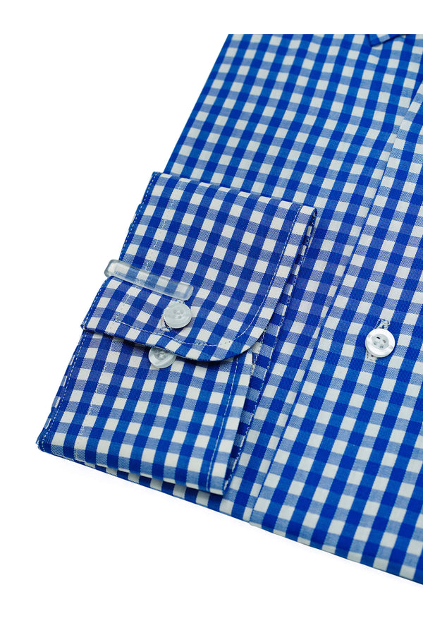 Blue With White Checked Cotton Shirt