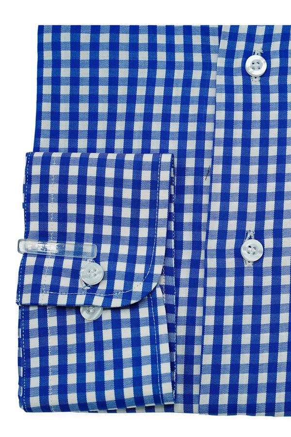 Blue With White Checked Cotton Shirt