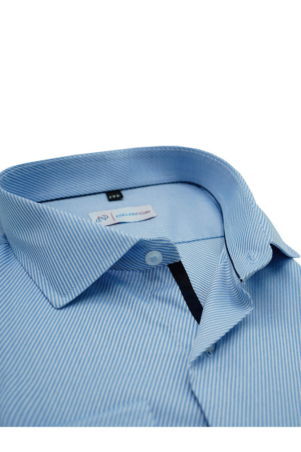 Blue Broad Twill Designer Cotton Shirt