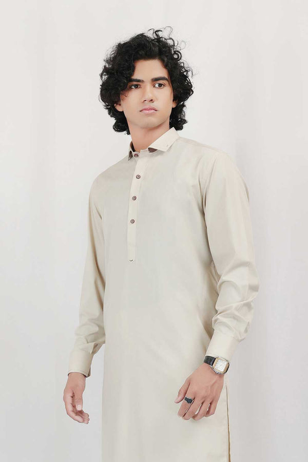 Beige Wash & Wear Designer Shalwar Kameez