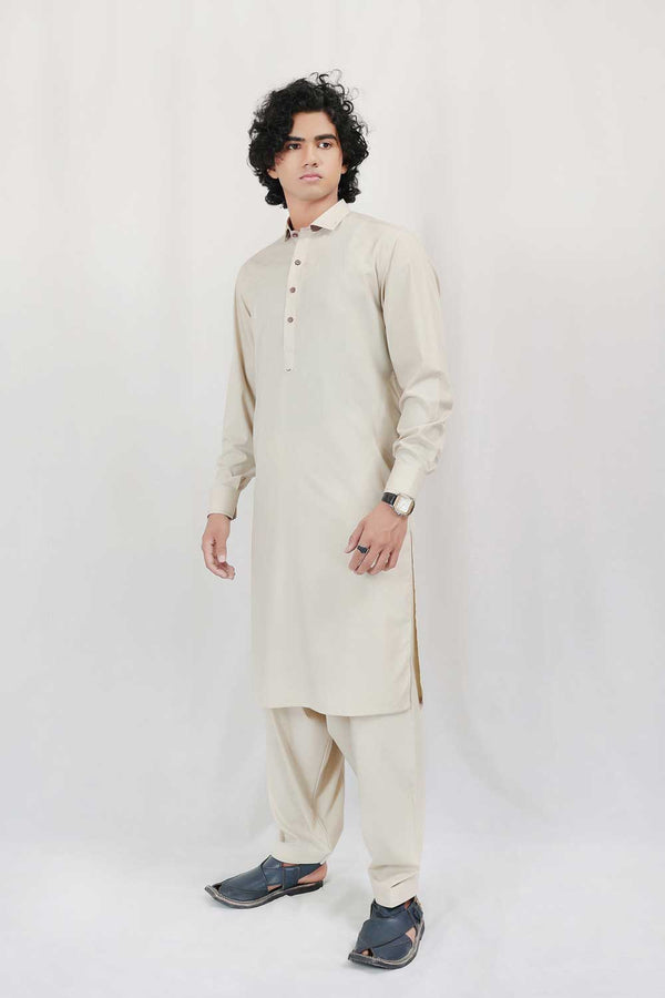 Beige Wash & Wear Designer Shalwar Kameez