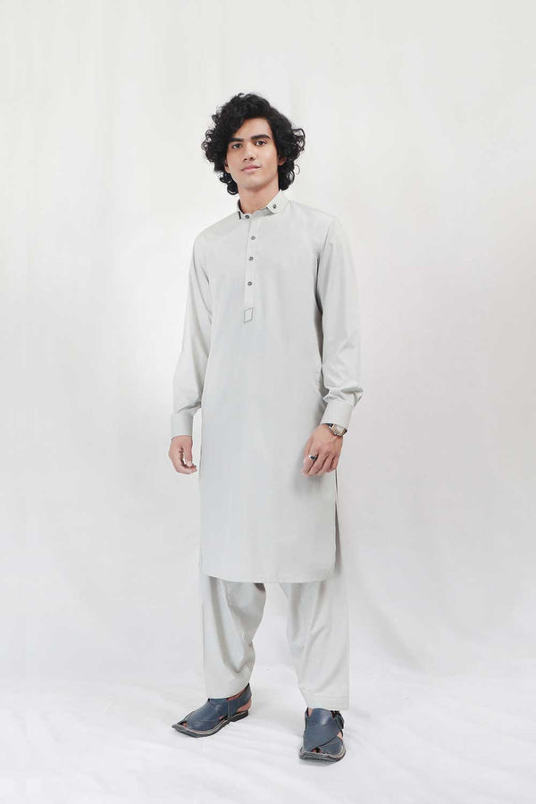 Greyish Beige Designer Wash & Wear Shalwar Kameez