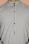 Light Grey Wash And Wear Designer Shalwar Kameez