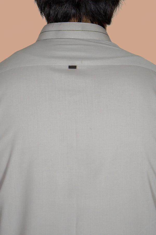 Light Grey Wash And Wear Designer Shalwar Kameez