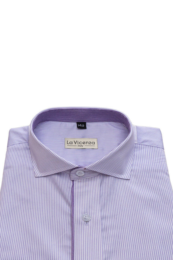 Purple Pinstripe Designer Cotton Shirt