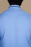 Sky Blue Light Wash And Wear Designer Shalwar Kameez