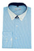 Blue Self Dotted Stripes Designer Cotton Shirt
