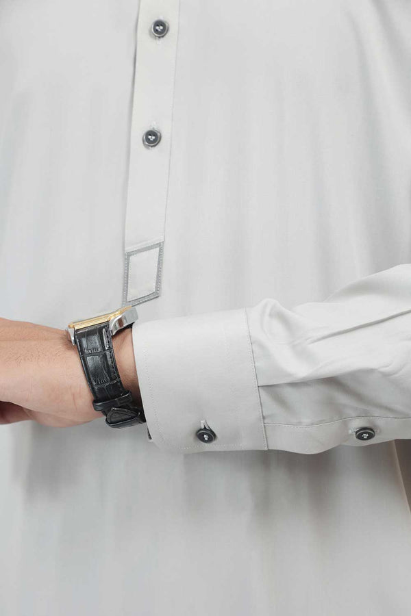 Greyish Beige Designer Wash & Wear Shalwar Kameez