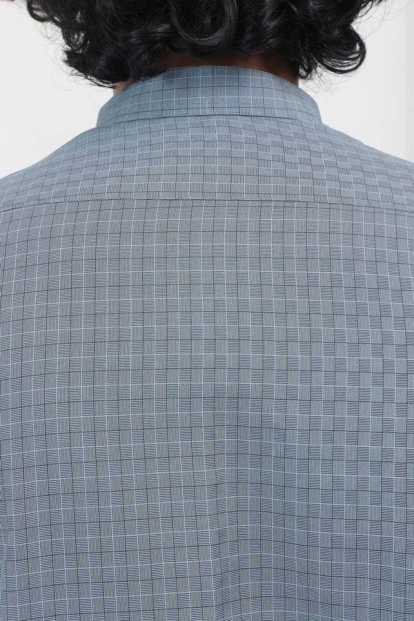 Textured Blue Wash And Wear Designer Kurta With White Pajama
