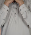 Light Grey Wash And Wear Designer Shalwar Kameez