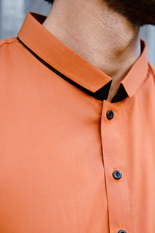 Mustard Orange Wash And Wear Designer Shalwar Kameez