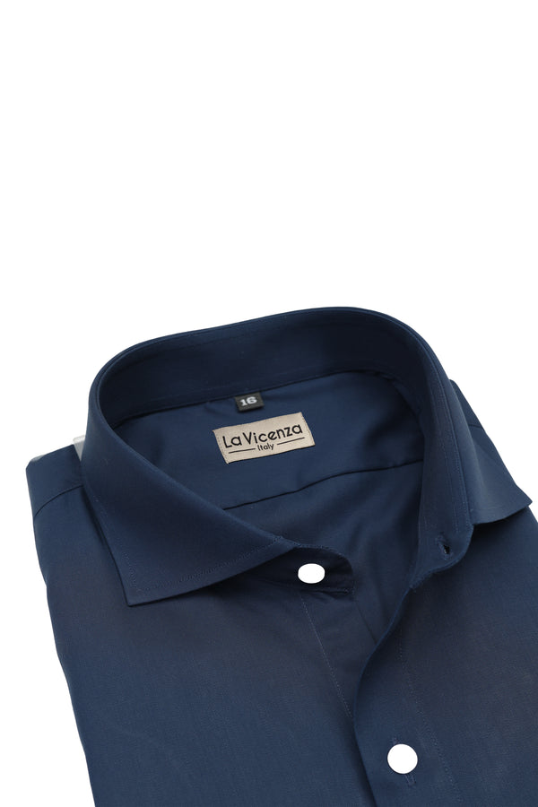 Navy Blue Formal Cotton Shirt